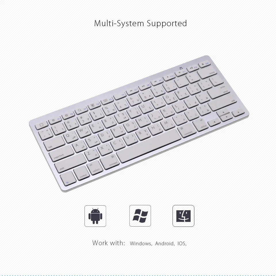 Attach to Cable car rural Arabă bluetooth tastatură pentru ipad pro, ipad air, tablete android, mini tastatura  wireless pentru laptop, macbook pro, suprafata ~ Mouse Și Tastaturi /  I-dt.ro