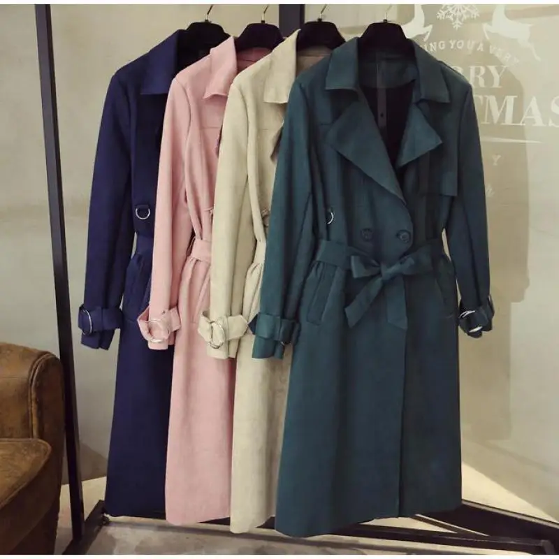 Furious merchant stride Femei de moda de piele de căprioară trenci ofițeresc 2019 nouă primăvară de  toamnă slim cu centura de meidum lung canadiană doamnelor palton  îmbrăcăminte coreeană ~ Jachete & Coats / I-dt.ro