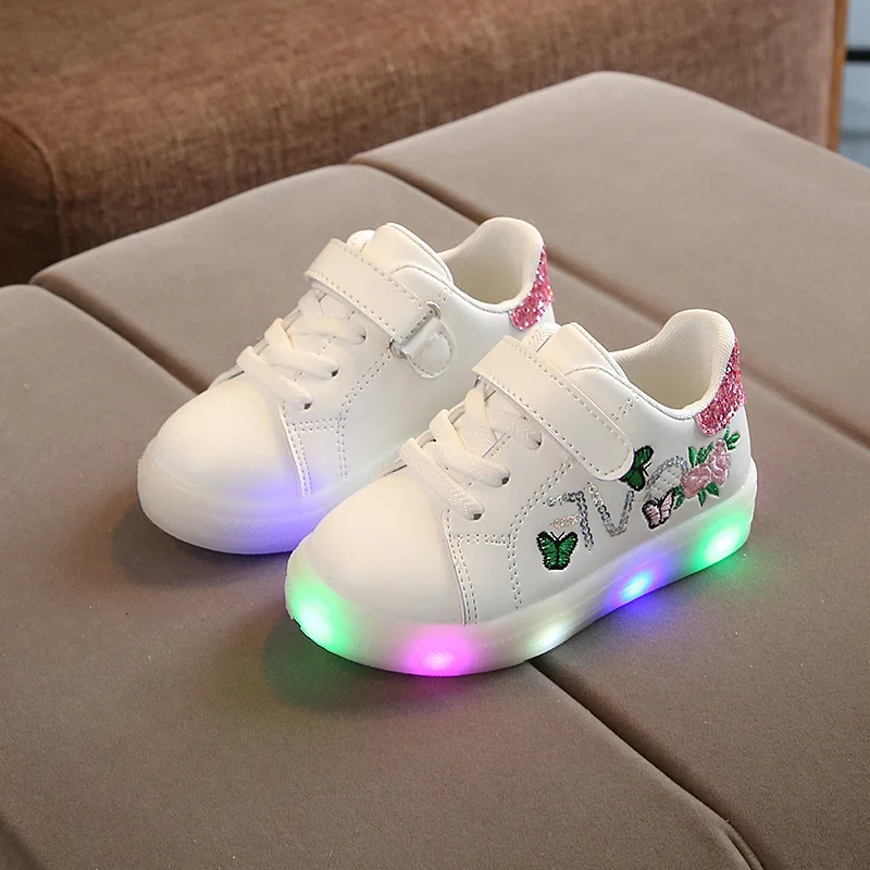 Mangle look site Copii incaltaminte copii adidasi cu lumini de fete casual toamna  stralucitoare pantofi de sport de flori copilului led adidași 1 2 3 4 5 6  ani ~ Adidasi / I-dt.ro