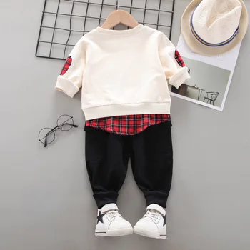 Moda pentru Copii Haine de Bumbac Seturi de Primavara Toamna pentru Copii Băieți Fete de Desene animate T-shirt, Pantaloni 2 Buc/Set Copil Haine Casual Trening