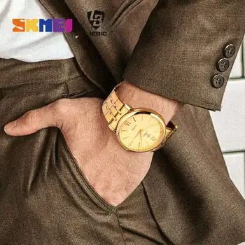 LIEBIG Afaceri de Aur Cuarț Femei Bărbați Ceas de Înaltă Calitate din Oțel Inoxidabil Cupluri Ceasuri de Lux de sex Masculin Ceas Relogio Masculino