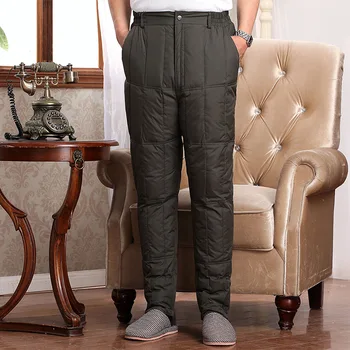 2020 Barbati Gros Talie Mare Warm-Păstrarea Pantaloni de Iarnă Simplu de Presiune Cablu jos Vata Pantaloni