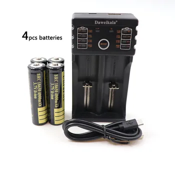 Daweikala 4buc/Lot 2019 Noi 18650 3.7 v baterie 4000mAh baterie Reîncărcabilă Lanterna baterii+1 incarcator+transport gratuit