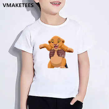 Copii Drăguț Desene animate Simba Regele Leu Print T-shirt pentru Copii Amuzante Haine pentru Fete si Baieti de Vară Copil Alb T shirt
