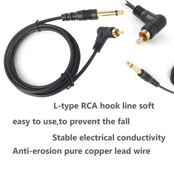 1 buc Cupru RCA Tatuaj Clip Cablu Negru 1.8 m Silicon Unghi Drept L Tip Conector Cabluri Pentru Rotary Mașină de Tatuaj Alimentare