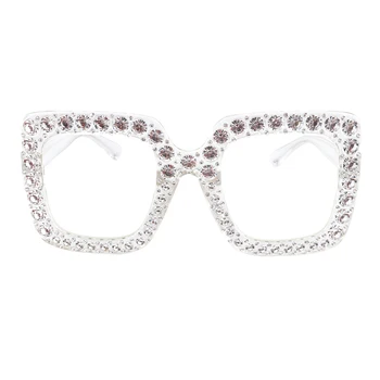 ROYAL FATA Stras Pătrat ochelari de Soare pentru Femei Brand Designer de Cristal Supradimensionat Ochelari de Soare 2020 Obiectiv Clar Nuante Oculos ss302