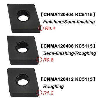 10BUC CNMA120404 CNMA120408 CNMA120412 UC5115 Insertii Carbură de Plat Extern de Cotitură Instrument Strung CNC Cutter Instrumente Pentru Fonta