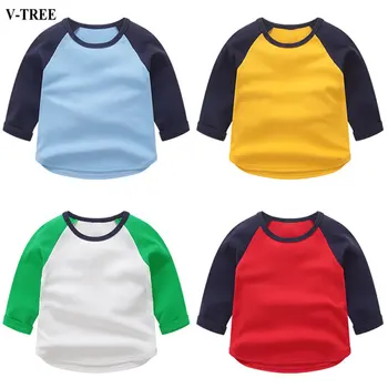 Toamna Baieti Tricouri Culoare Solidă tricou Pentru Copii Copii cu Maneca Lunga Topuri din Bumbac pentru Copii Bluza 1-8T Școală Îmbrăcăminte Îmbrăcăminte