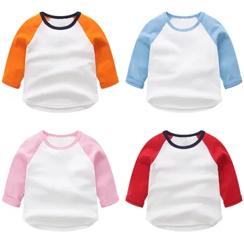 Toamna Baieti Tricouri Culoare Solidă tricou Pentru Copii Copii cu Maneca Lunga Topuri din Bumbac pentru Copii Bluza 1-8T Școală Îmbrăcăminte Îmbrăcăminte