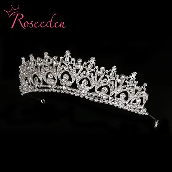Mireasa Stras de Cristal, Diademe, Coroane de Mireasa Nunta Accesorii de Par Pentru Femei Printesa Regina Concurs Headdand bijuterii RE737