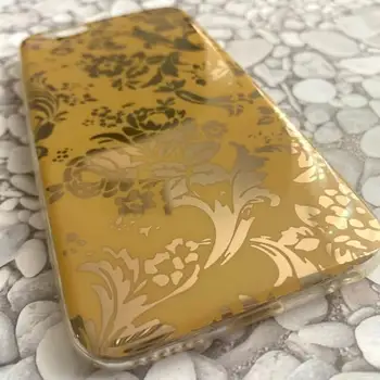 Silicon de Caz pentru iPhone 6 Plus/6s Plus cu folie de aur a Crescut