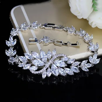 BeaQueen Argint 925 Vară Drăguț de Bijuterii de Cristal Mare Cluster de Flori Colorate CZ Piatră Brățară pentru Femei B055
