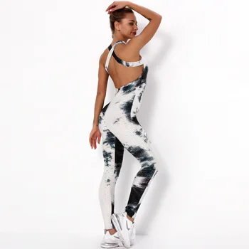 2020 Femei Tie-dye Stil Suspensor Yoga Salopeta de Cerneală Mozaic Pantaloni de Yoga Antrenament Sala de Sport Colanti Dresuri Sexy eleganta vladan