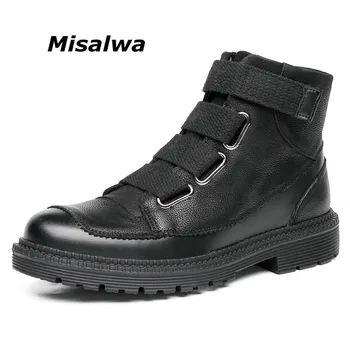 Misalwa Toamna Barbati Cizme cu Talpă rezistentă la Uzură Decent Cizme din Piele pentru Barbati Casual Vintage Largă Chingi Zip Militare Pantofi