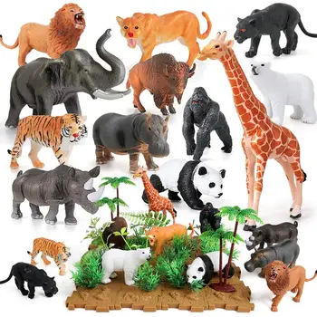 44 Buc Animale Jungla Cifrele Mini Realist Sălbatice din grădinile Zoologice din Plastic Animale de Învățare Jucărie de Învățământ pentru Copii Cadou de Ziua de nastere
