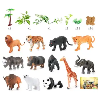 44 Buc Animale Jungla Cifrele Mini Realist Sălbatice din grădinile Zoologice din Plastic Animale de Învățare Jucărie de Învățământ pentru Copii Cadou de Ziua de nastere