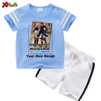 Copii haine set de vară pentru copii Fete Copii Costume copilul Baieti tricouri personalizate proiecta propriul tricou copil haine de bumbac