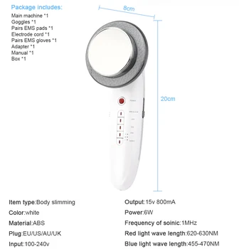 Cu ultrasunete 6 In 1 EMS Body Slimming aparatul de Masaj Slăbire Arzător de Grăsime de Terapie Frumusețe Pierderea in Greutate Dispozitiv Photon Corp Anti-Celulita