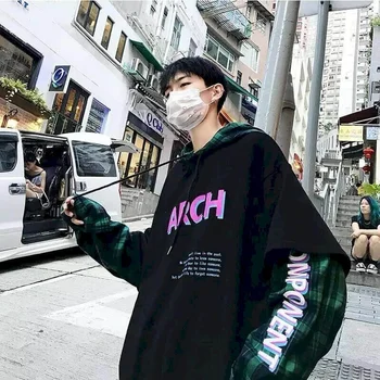 Hanorace barbati primavara si toamna 2021 nou de acoperire hip-hop-ul fals două piese de Harajuku stil coreea trend sălbatice student tricou