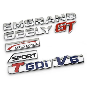 Pentru Limited Edition T V6 GDI Sport Emblema pentru Geely Emgrand EC7 EC8 X7 GX Viziune King Kong GT GE CK MK Chrome Corpul Autocolant Auto