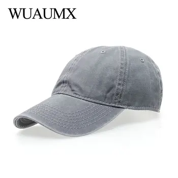 Wuaumx Vara Solid Șapcă de Baseball Pentru Bărbați Și Femei Bumbac Spălate, Pieptănate Fixați înapoi Palarie Adult Hip Hop Capac Casual Unisex en-Gros