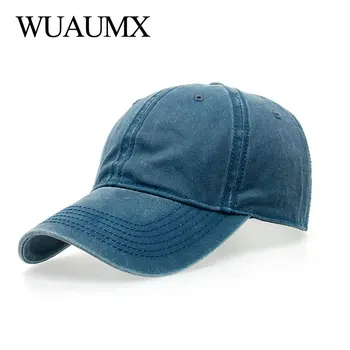 Wuaumx Vara Solid Șapcă de Baseball Pentru Bărbați Și Femei Bumbac Spălate, Pieptănate Fixați înapoi Palarie Adult Hip Hop Capac Casual Unisex en-Gros