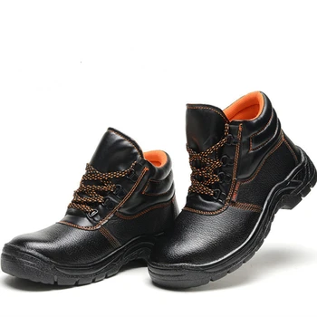 Oamenii de Fier Nas Anti-puncție Siguranță Pantofi pentru Bărbați de Înaltă Top Outdoor Steel Toe Anti Zdrobitor de Lucru Cizme din Piele Pantofi