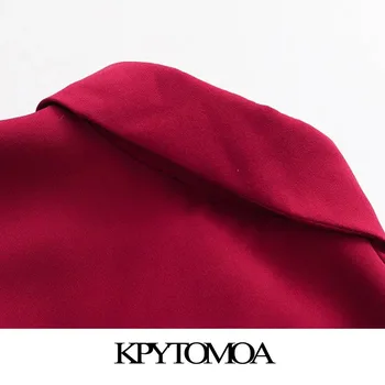 KPYTOMOA Femei 2020 Moda Chic Cu Centura Buton-up Midi Rochie Camasa Vintage Maneca Lunga Partea de Fantă de sex Feminin Rochii de Mujer