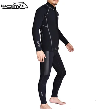 SLINX 3mm Neopren Barbati Costum de Scuba Diving Snorkeling Spearfishing Costum Surfing, Windsurfing Ține de Cald Jacheta Conectarea picioare