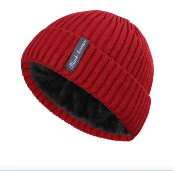 2020 Noua Moda De Iarna Plus De Catifea Groasă De Cald Tricot Pălărie Înaltă Calitate Femei Barbati Casual Culoare Solidă Căciuli Moale Capac Bonnet Bumbac
