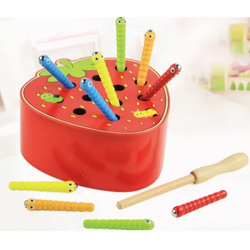 1 Set Omida Mănâncă Montessori Din Lemn De Jucării Pentru Copii De Formare De Memorie Pereche De Potrivire Joc De Matematica De Educație Timpurie Interactive D56