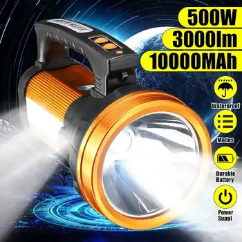 500w Putere Mare Super-Luminos LED-uri Proiector de Exterior Handheld Portabil Reflectoarelor Lanternă Reîncărcabilă Lanterna Lampa