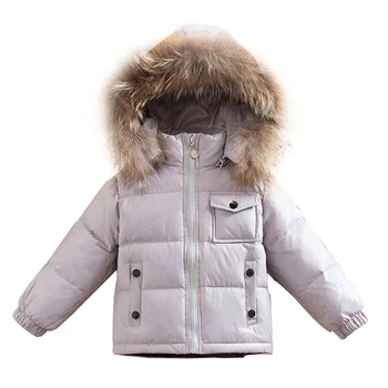 Nou stil fete jachete de iarnă caldă Jos & Parkas solid de iarna baieti moda haine de blană pentru copii jachete de moda costum de schi