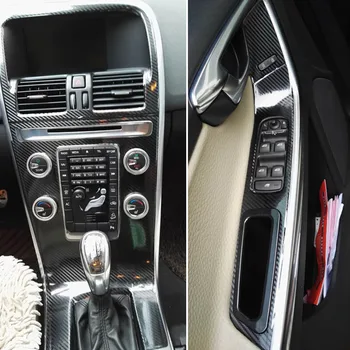 Pentru Volvo XC60 2013-2018 Interior Panou de Control Central Mânerul Ușii 5D Fibra de Carbon Autocolante, Decalcomanii Auto styling Dotari