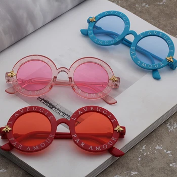 ASOUZ 2020 Noua Moda pentru Bărbați și Copii ochelari de Soare UV400 Retro Clasic de Albine Brand Bărbați și Copii Alfabetul Ochelari rotunzi