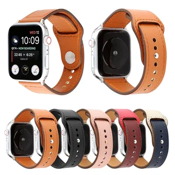 Piele naturala bucla curea pentru apple watch band 44mm 40mm 42mm 38mm watchband pentru iwatch 6/5/4/3/2/1 ceas brățară accesorii