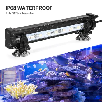 RGB IP68 sub apă cu Bule de Aer Lampă de 10-20inch LED Acvariu Rezervor de Pește de Lumină Submersibile Pește Lumina de Luare de Oxigen de Control de la Distanță