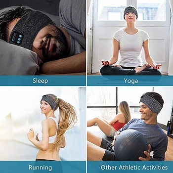 Wireless Bluetooth Sport Banda de Yoga de Fitness Rulează Drumeții Stereo setul cu Cască Căști Bandă Built-in Muzica de Somn Văl