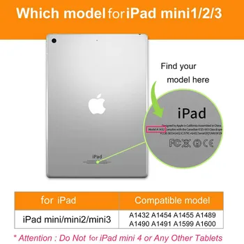 Flip Piele PU Capac Pentru iPad Mini 1 2 3 360 de Grade de Rotație Caz Suport stativ Cazuri Tabletă Inteligentă Caz A1489 A148 A1599 A1491