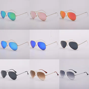 De înaltă calitate 3025 G15 oglindă lentile de sticlă proiectare femei bărbați aviației ochelari de Soare uv400 feminin de brand nou oculos epocă soare Glasse