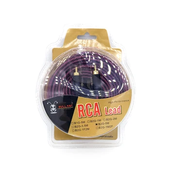 5m 2 În 2 Plug Auto Cablu Audio Amplificator Auto Sistem Împletitură de Cabluri de Cupru Auto-styling Red 2 RCA-2 RCA Cablu
