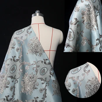 HLQON New Sosire importate Europene și Americn stil high end curte vopsite tesatura jacquard utilizate pentru femei rochie, haina