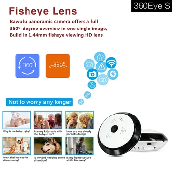 EVKVO HD 1080P Video de 360 de Grade Camera Wifi Panoramică P2P Două Moduri Audio 2MP Wireless IP Fisheye Acasă CCTV Mini Camera de Securitate
