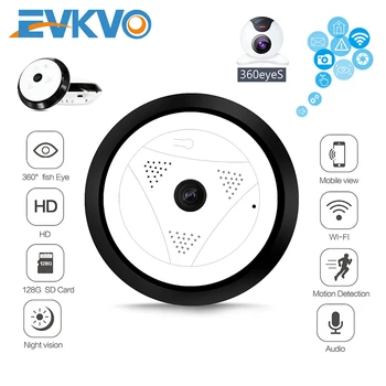 EVKVO HD 1080P Video de 360 de Grade Camera Wifi Panoramică P2P Două Moduri Audio 2MP Wireless IP Fisheye Acasă CCTV Mini Camera de Securitate