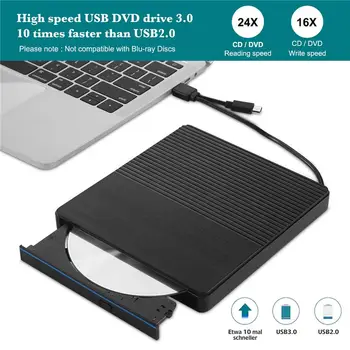 USB 3.0 Ultra-Subțire Externă Unitate Optica DVD-RW DVD/CD USB-C-Writer Reader, Player-ul Pentru Laptop Notebook de Tip C, CD Driver