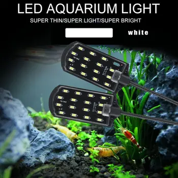 De mare putere, Cap Dublu Apă Iarba de Iluminat 5730 Bean LED Clip de Pe Clemă Lampa Pentru Acvariu Mic Rezervor de Pește 15W 220V UE Plug