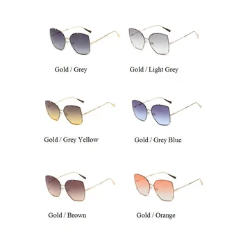 Elegant pentru Femei ochelari de Soare Ochi de Pisica Femei Aliaj Fara rama Nuante de Maro 2020 Nou Punk ochelari de Soare Pentru Femei Lunetele Femme UV400