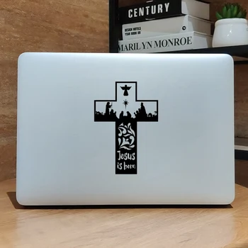 Isus este Născut Cruce Religioase Laptop Autocolant pentru Macbook Decal 16
