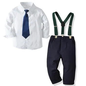 Băiatul Domn Costume Baieti de Nunta Formale Copii Domn Cravata Camasa Pantaloni 3Pcs Seturi de Haine Băiat de Bumbac Copiii Student Rochie