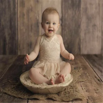 Copil nou-născut Fete haine Lace Zburli curea Geometrie backless Bodysuit V-neck fără mâneci vară frumoasă Salopeta unul de piese